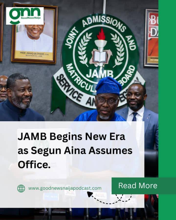 JAMB Begins New Era as Segun Aina Assumes Office
The Joint Admissions and Matriculation Board (JAMB...