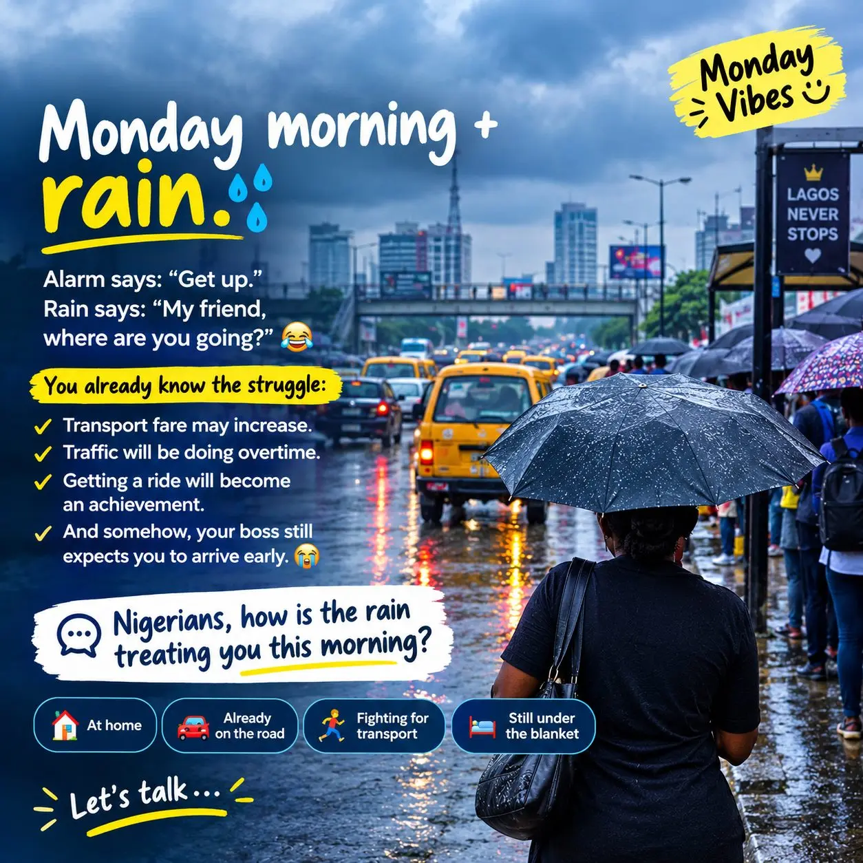 🌧️ Monday morning + rain.
The struggle is not easy when it does.
How is the rain treating you right...
