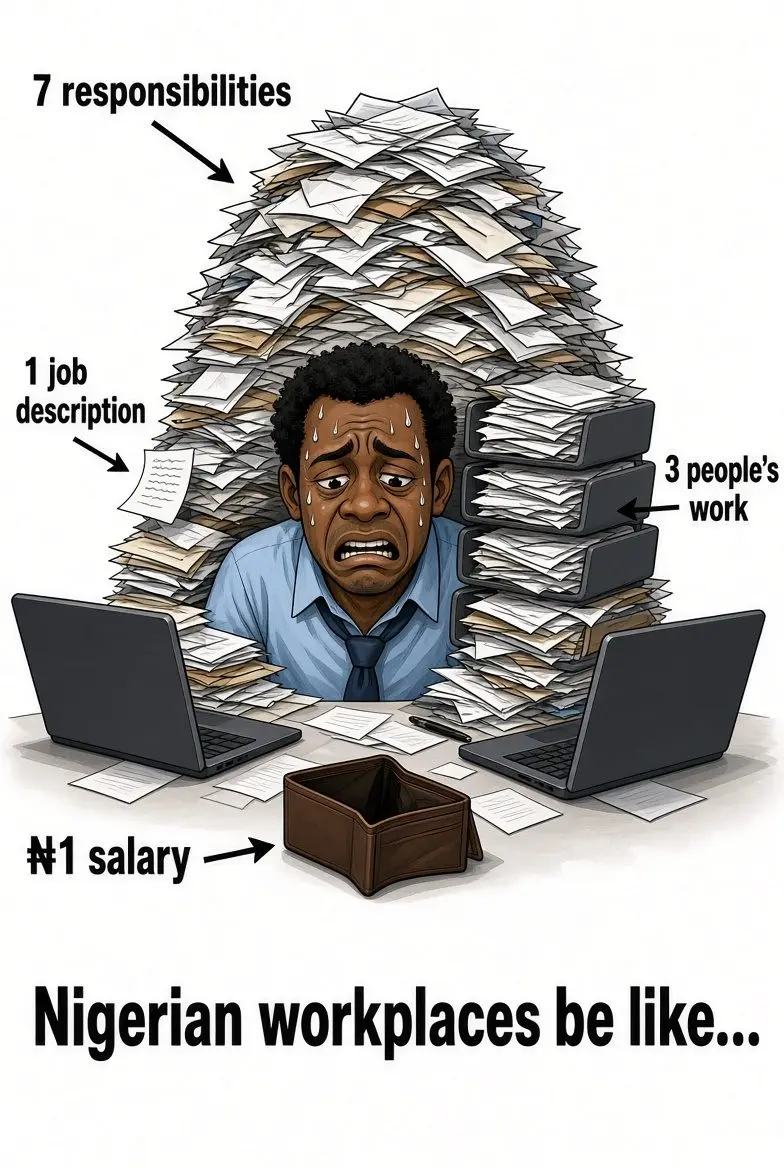 Some workplaces will give you:
1 job description
7 responsibilities
3 people's workload
and โฆ1 perso...
