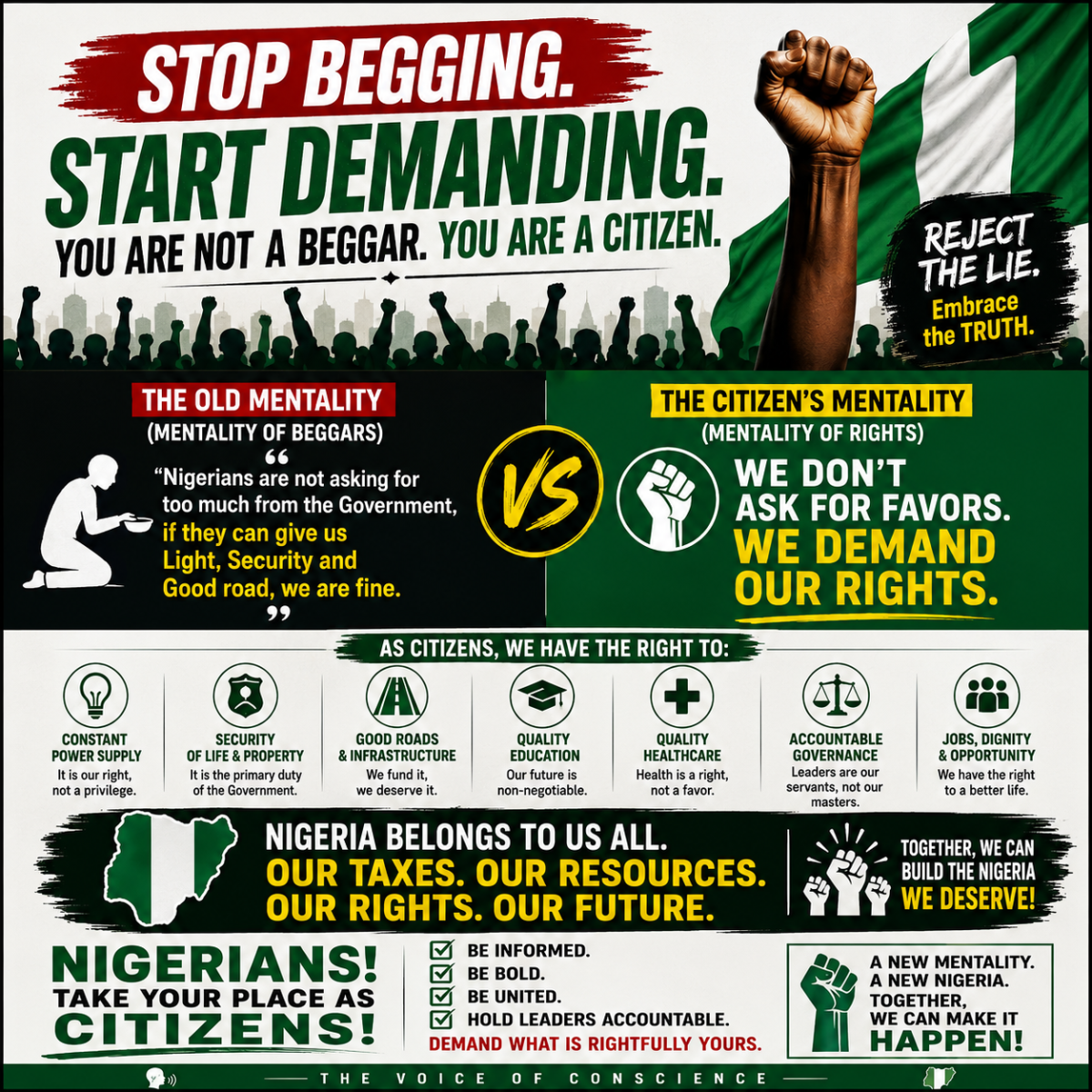 ๐ณ๐ฌ NIGERIANS, IT IS TIME TO CHANGE OUR MINDSET!
For too long, we have been conditioned to say:
"We...
