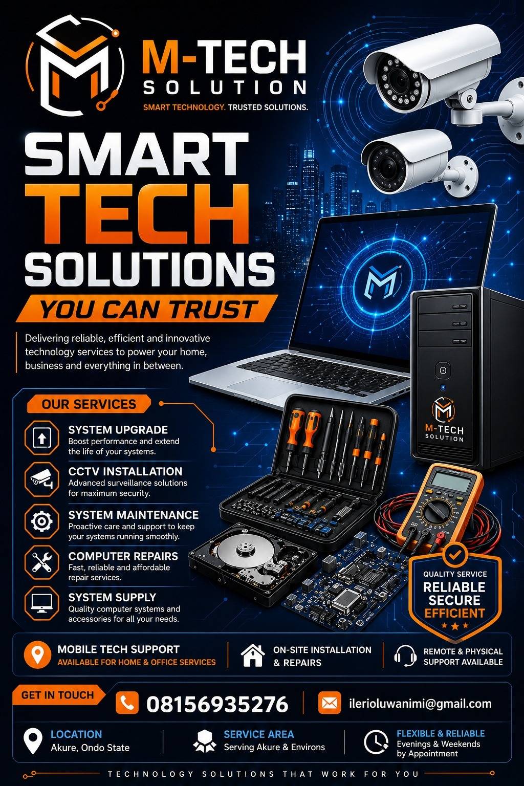 SMART TECH SOLUTIONS
Is your laptop slow?
Need professional CCTV installation?
Looking for reliable...