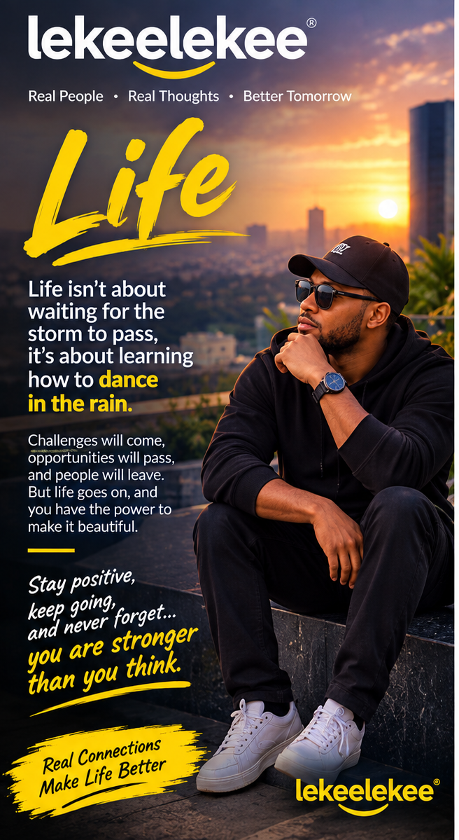 π
LIFE β KEEP GOING π
Life isn't about waiting for the storm to pass. Sometimes, it's about learni...