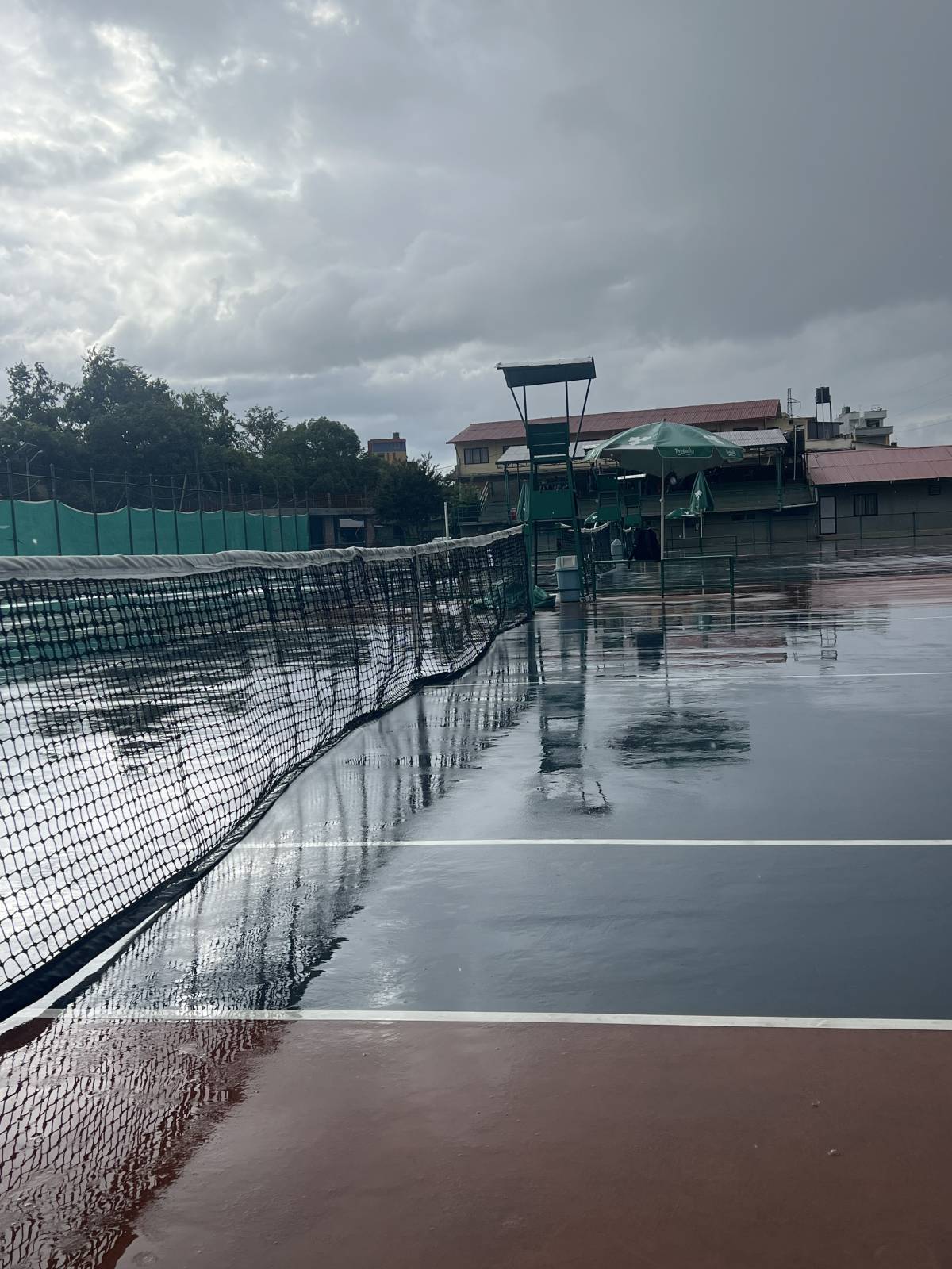 The rain has a better attendance record than my tennis partners😭