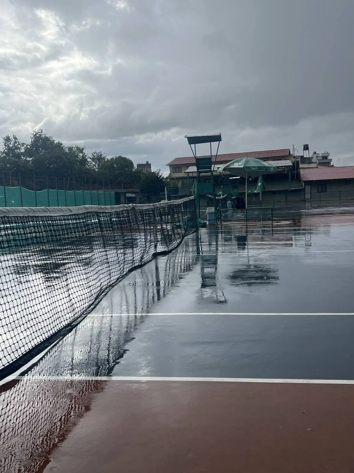 The rain has a better attendance record than my tennis partners😭