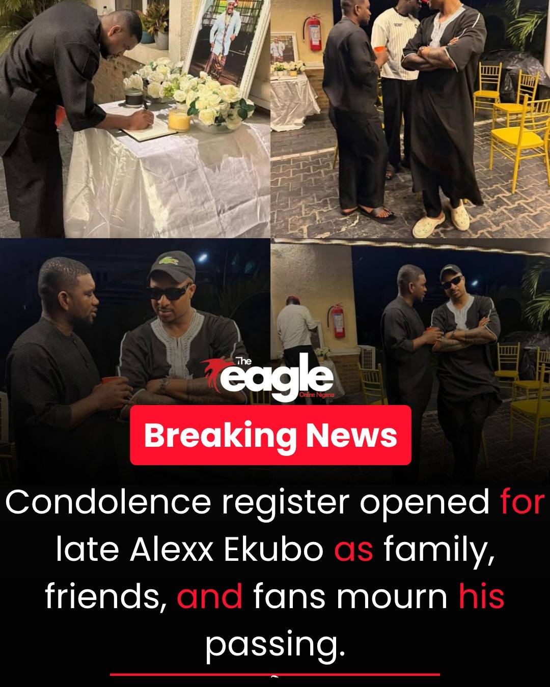 A condolence register has been opened in honor of late Alexx Ekubo as family, friends, colleagues, a...