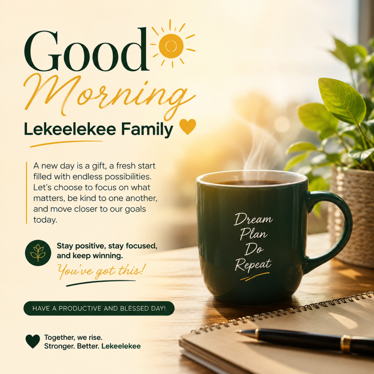 Good morning,my LekeeLekee family. ๐โค๏ธ
A new day is another opportunity to grow, support one anoth...