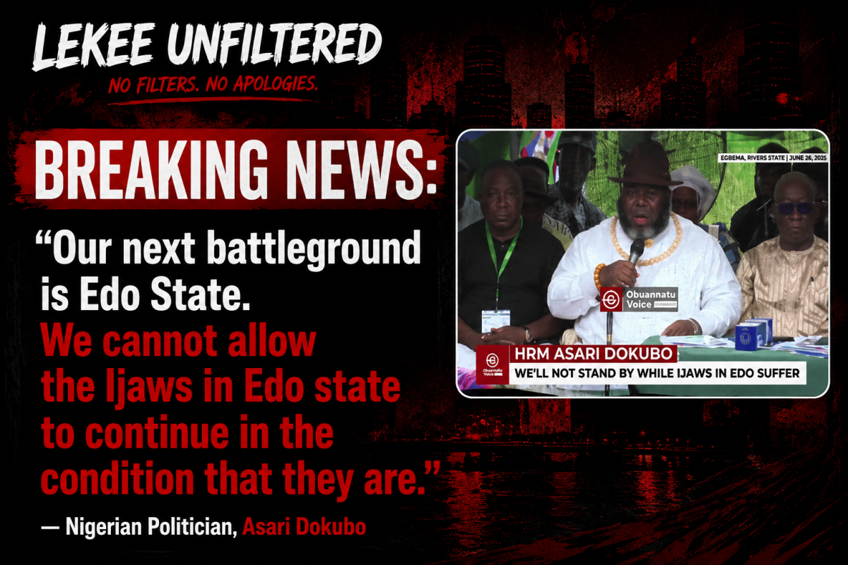 “Our next battleground is Edo State. We cannot allow the Ijaws in Edo state to continue in the condi...