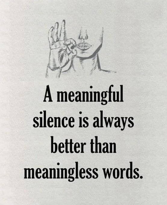 🤫✨ A meaningful silence is always better than meaningless words. Not every thought needs to be spo...