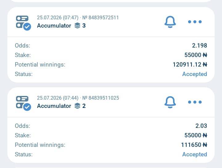 1Xbet users only. Stake what you can easily lose
BREAKFAST TIPS ON 1XBET ๐ค๐ค
POTENTIAL WIN OVER 2...