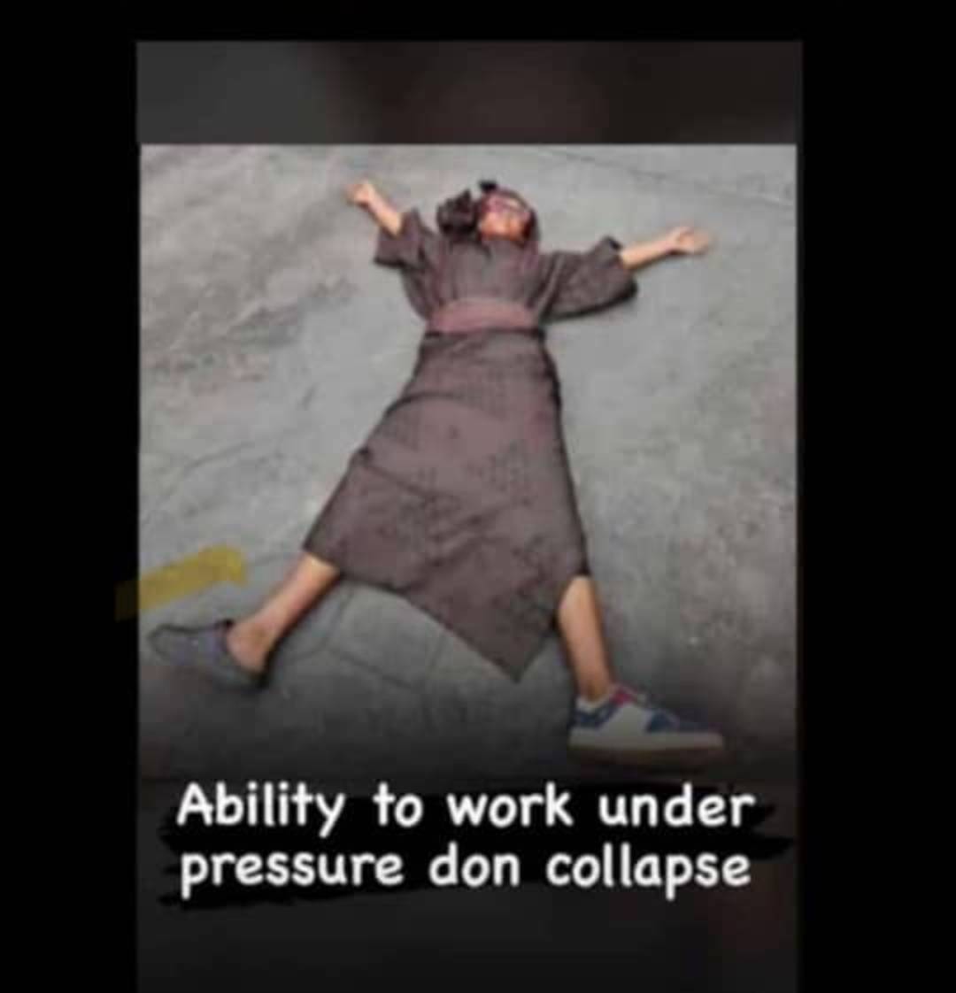 Una still dey put ability to work under pressure for CV!!
๐๐๐