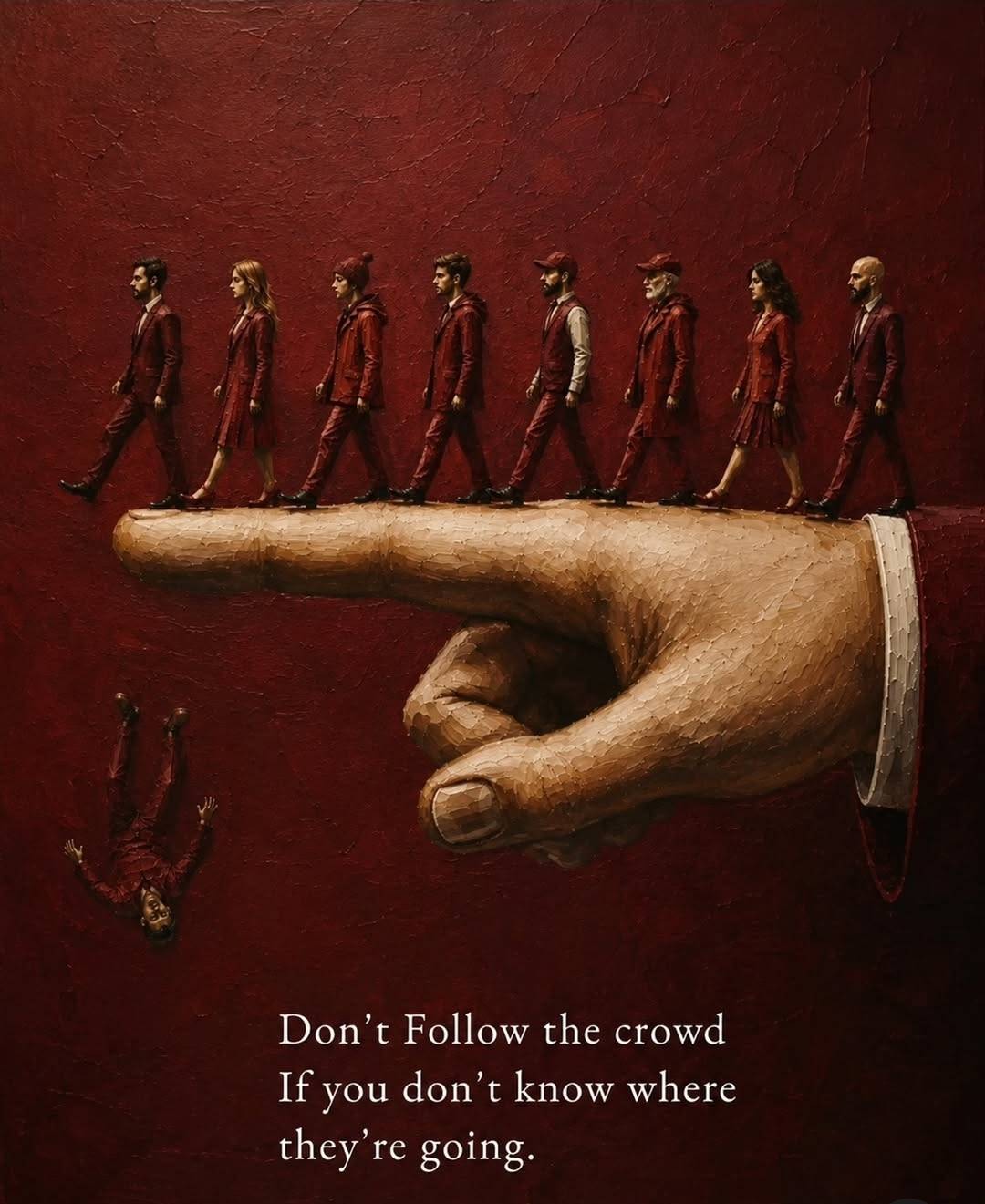 The crowd is not always wrong, but it is not always right either.
Following others without knowing...