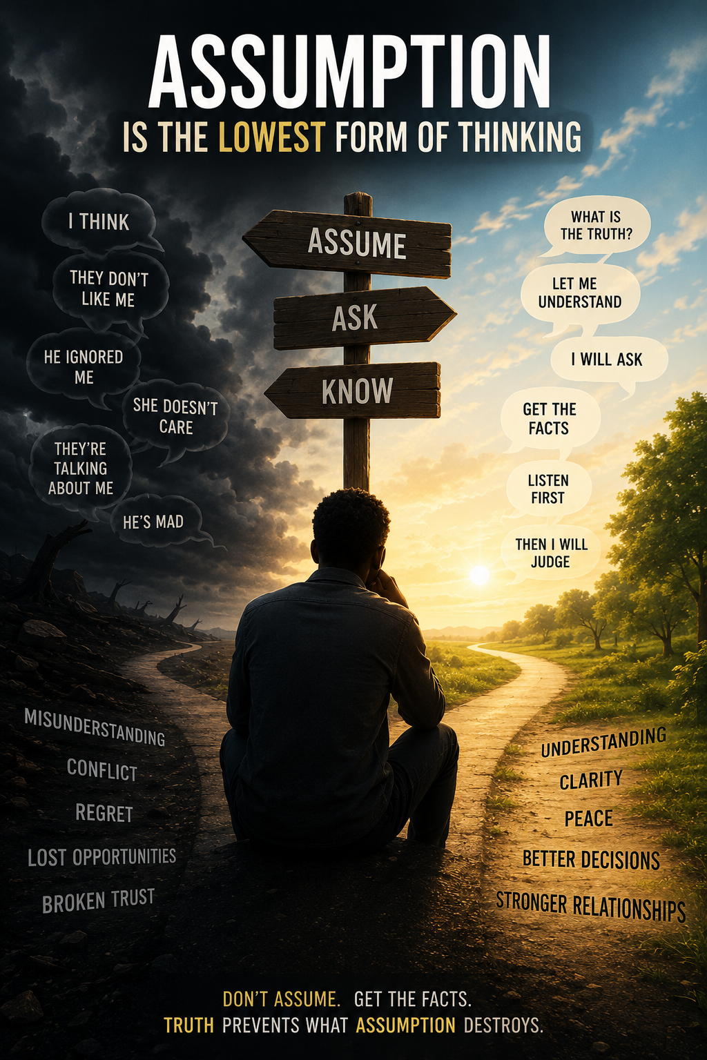 Assumption Is the Lowest Form of Thinking.
Assumption is one of the greatest enemies of wisdom. It...