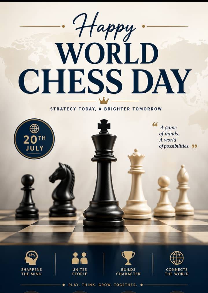 Happy World Chess Day! ♟️
Chess is more than just sixty-four squares and wooden pieces—it’s a maste...