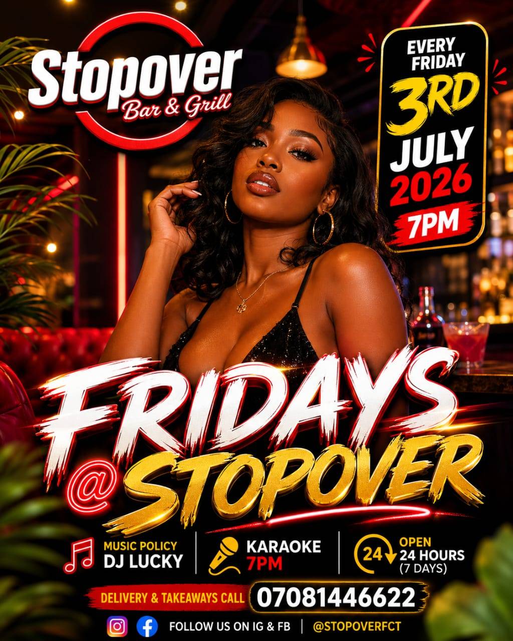 *๐ FRIDAY @ STOPOVER - Always A Blast !!!๐๐ฝ๐ฅ๐ฅ*
*Good Food ๐ฝ๏ธ | Ice Cold Drinks ๐น | Great Vi...