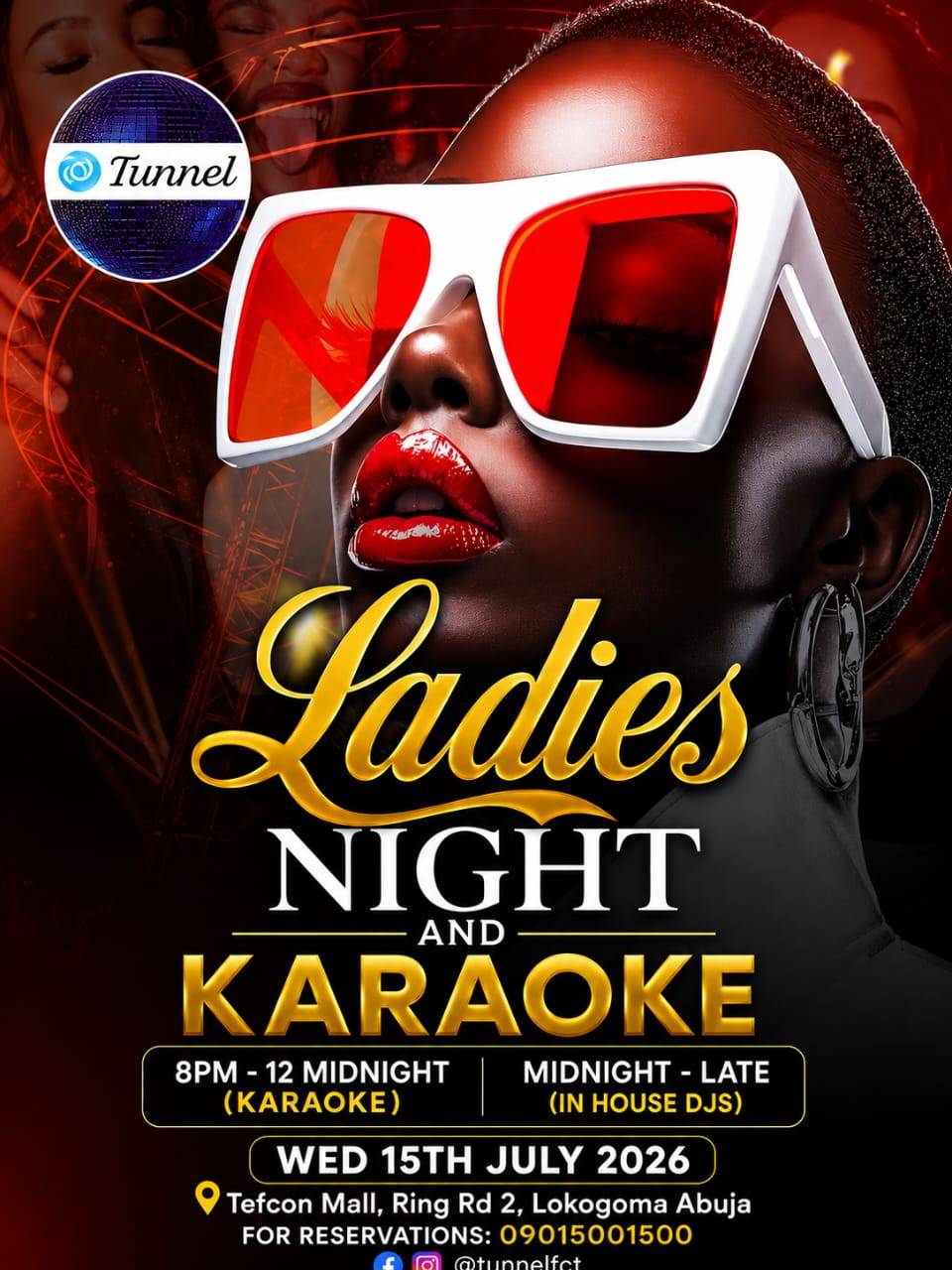 *TUNNEL WEDNESDAY !!!*
๐ค ๐๐ฝ๐น *FREE MOCKTAILS - FIRST 20 LADIES* (TILL 11 PM)
*๐ค Karaoke: 8:...