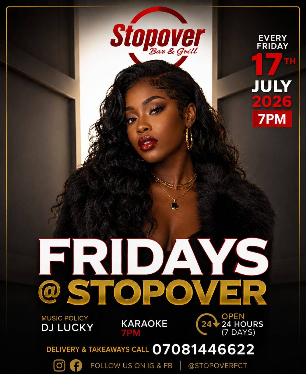 *π FRIDAY'S @ STOPOVER BAR & GRILLπ₯*
*Good Food π½οΈ | Ice Cold Drinks πΉ | Great Vibes πΆ*
π§...