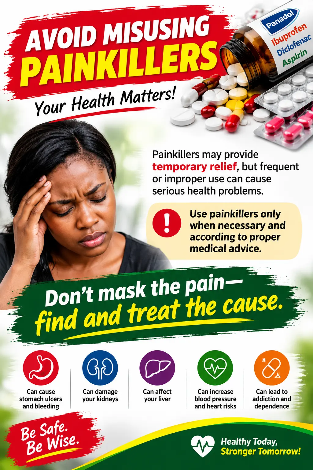 AVOID PAINKILLER DRUGS.
Avoid painkiller drugs.
Avoid painkiller drugs.
Avoid painkiller drugs.
Avoi...