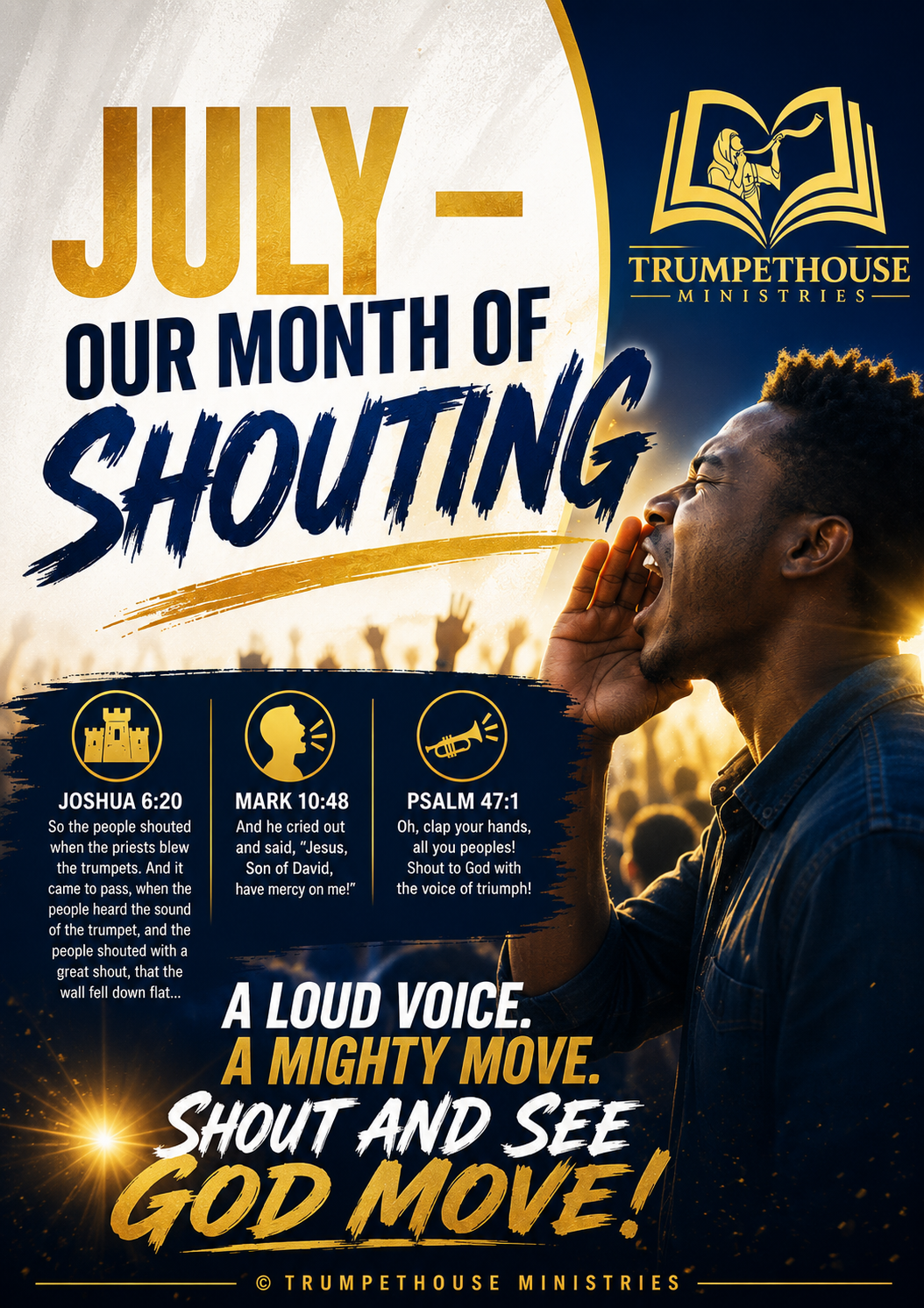 π§ PROPHETIC SHOWERS | JULY 1ST, 2026
JULY β OUR MONTH OF SHOUTING |
π JOSHUA 6:20
ALL THE PEOPLE...