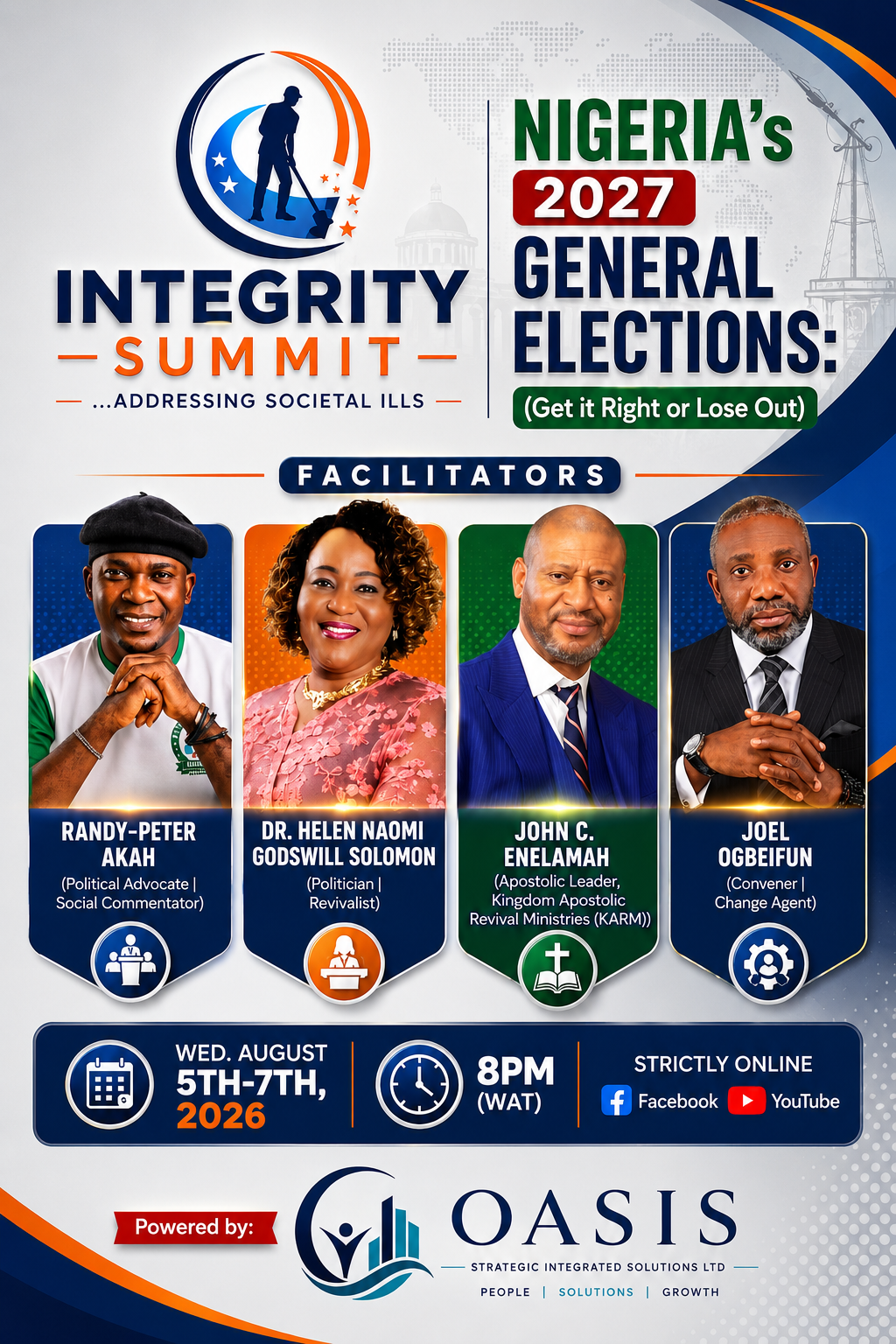 INTEGRITY SUMMIT 2026
This year's Integrity Summit is designed to enlighten and sensitize Nigerians...