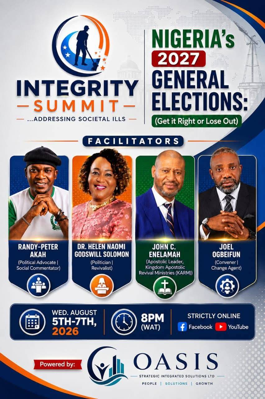 INTEGRITY SUMMIT 2026:
In just one week, from Wednesday, August 5 to Friday, August 7, 2026, we wi...