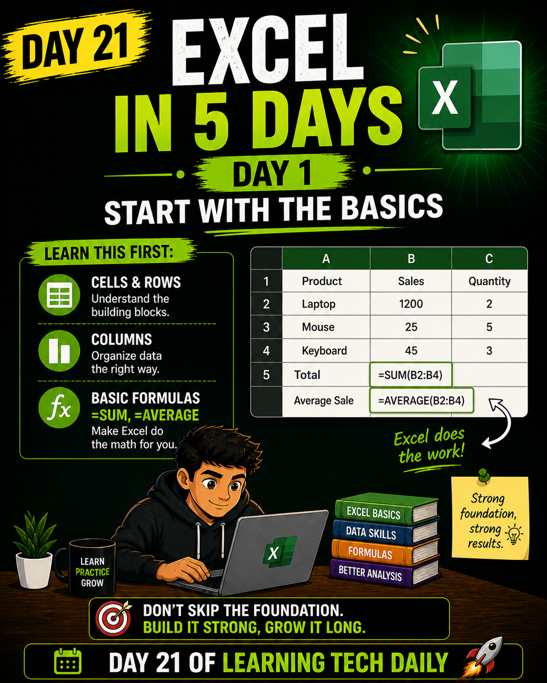 Let’s start something powerful.
Excel in 5 Days — Day 1
If you’re new to data, Excel is your best...