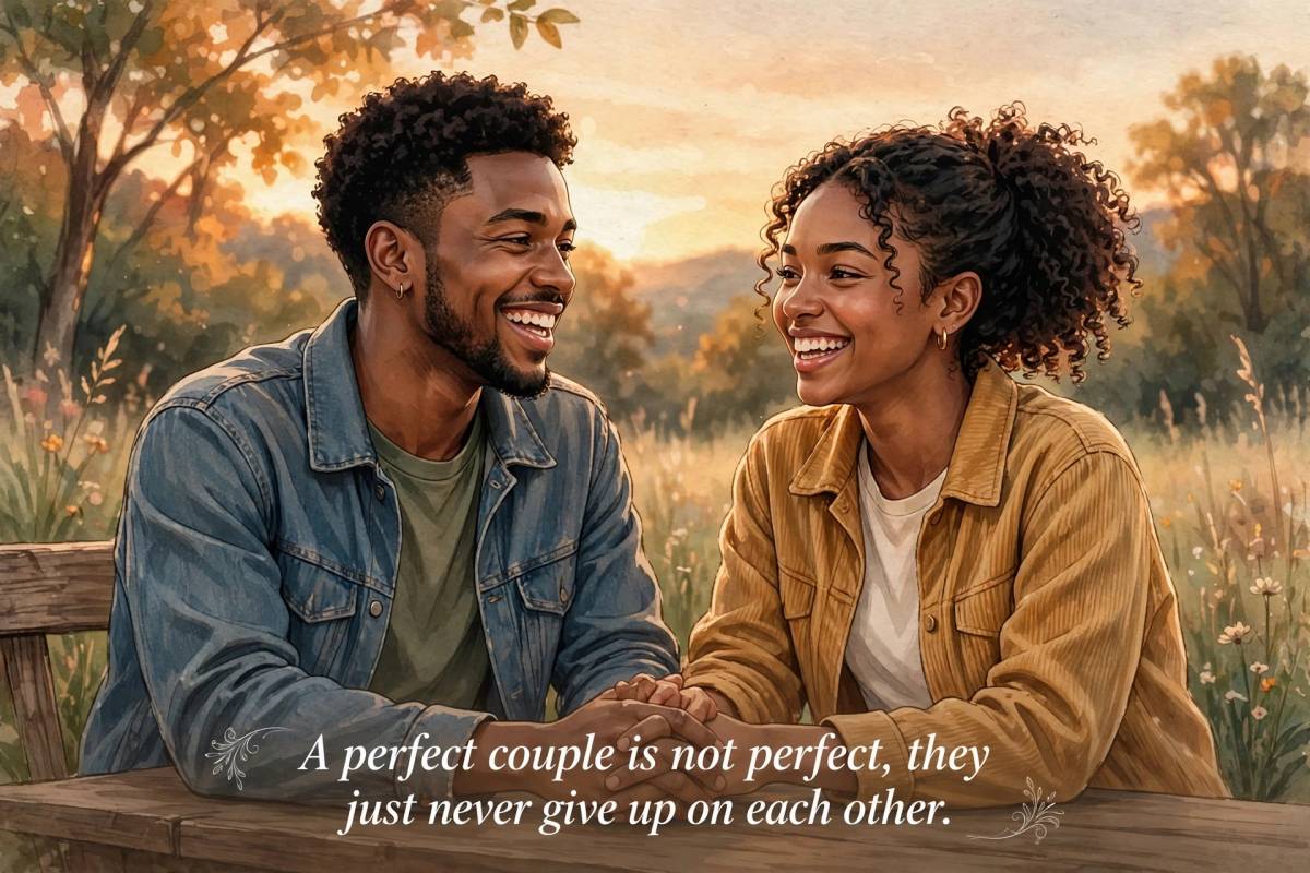 A perfect couple isn't two perfect people. It's two imperfect people who are perfect at doing hard t...