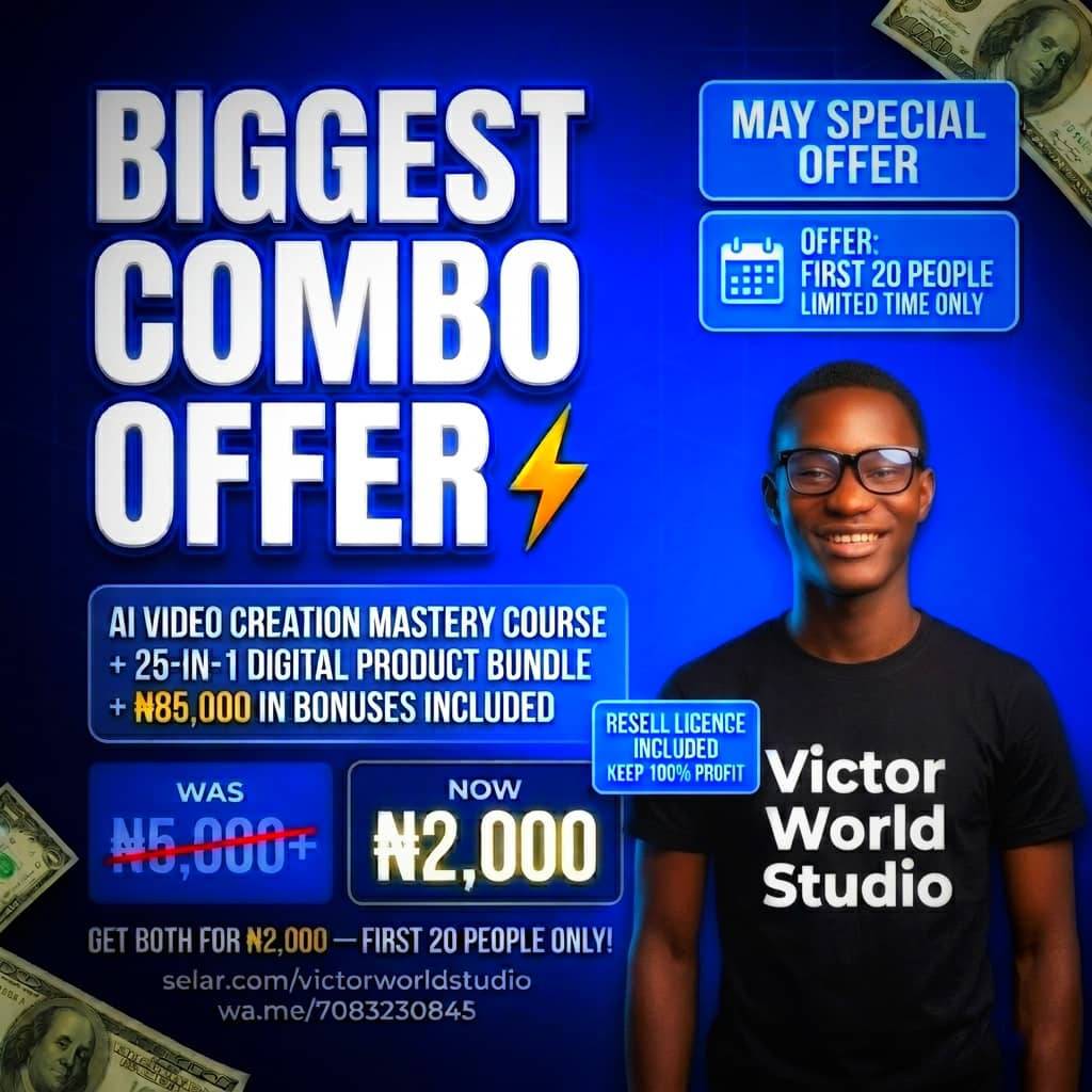 Nobody thought ₦2,000 could change anything.
But here's what you're getting today:
⚡ AI Video Creat...