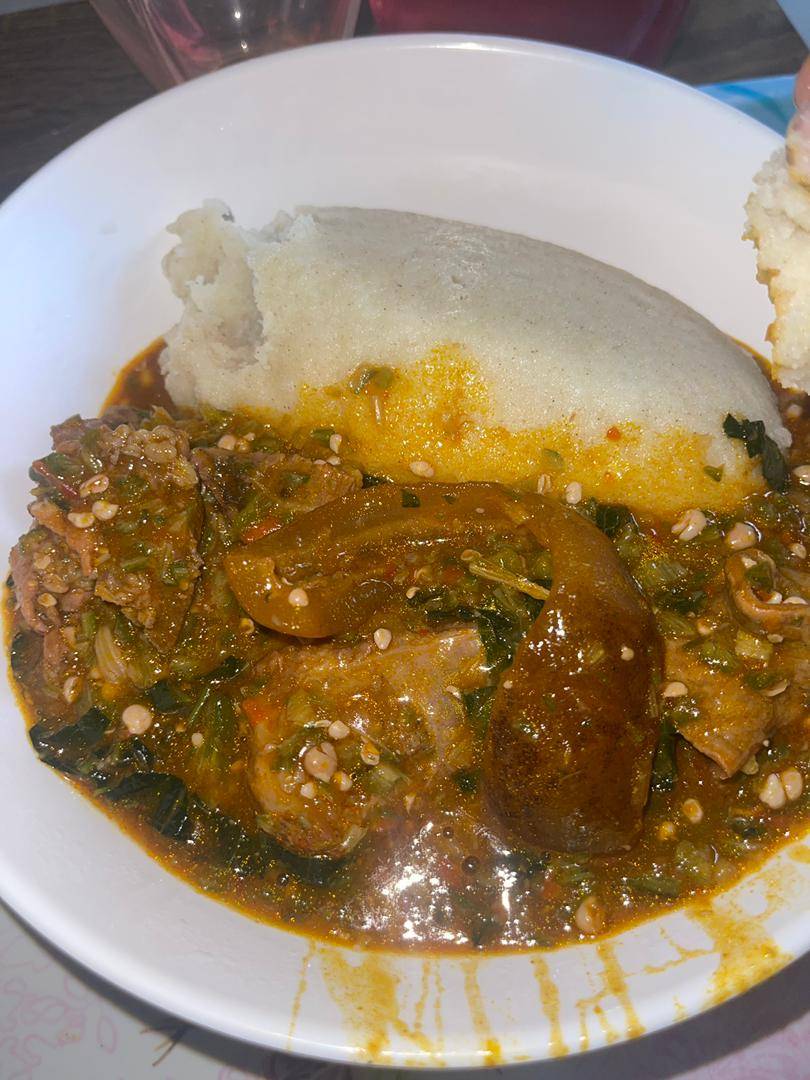 Thank God it is Friday..
Hot Eba and okro for the normal weather