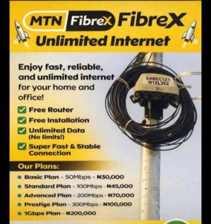 Get your MTN fiber X unlimited data plan. All you have to do is send me a DM let's onboard you✅🤝