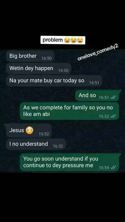Na me you wan put under pressure?