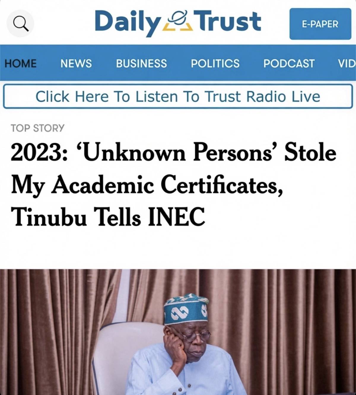 See wetin a whole president dey talk.