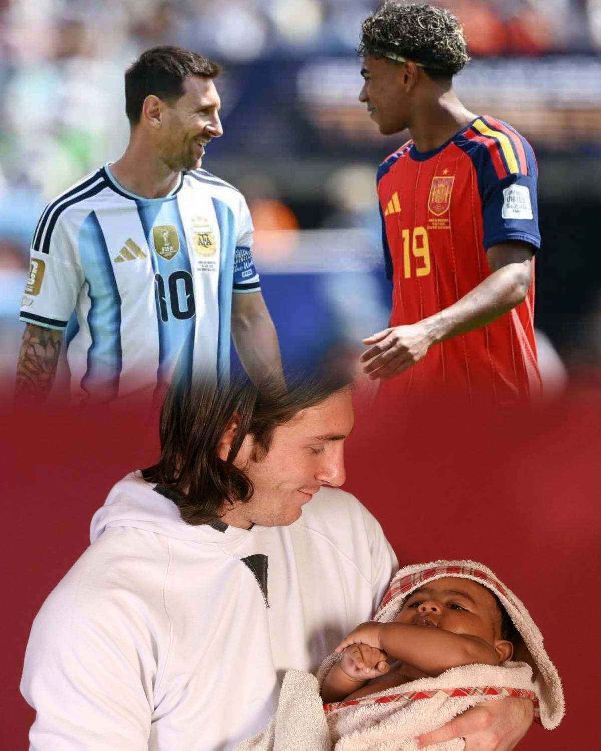 Lionel Messi holding the baby Lamine Yamal recalls Luke 1:66: “What then will this child become?”...