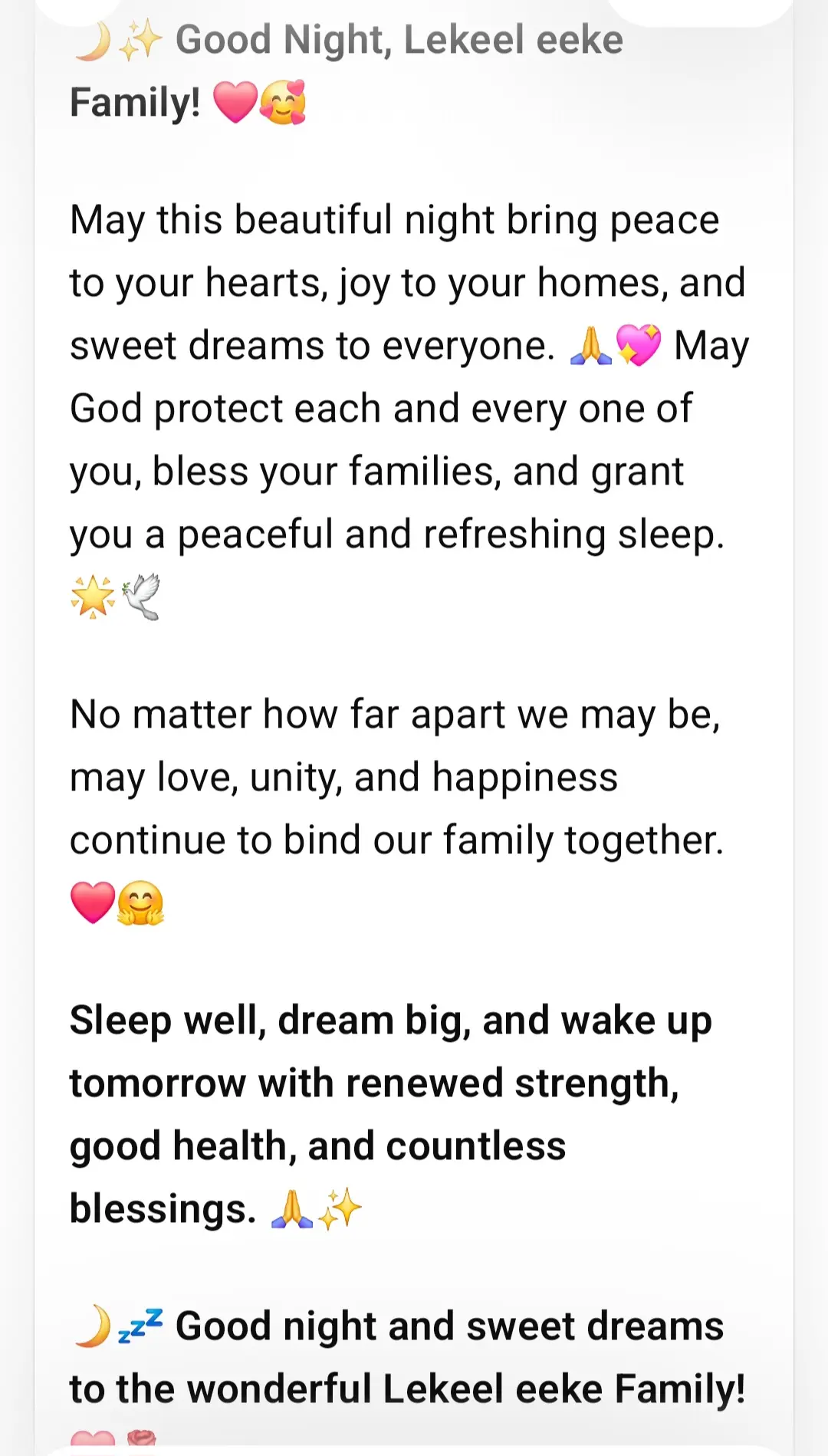 Good night to my beautiful lekeelekee family,sweet dreams and God bless y'all
#Trending
#Viral
#Le...