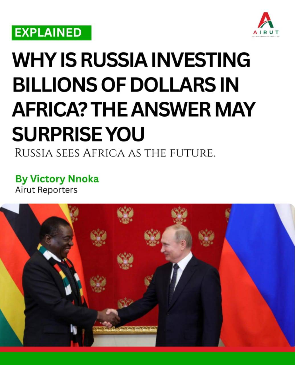 For decades, Russia's influence in Africa was limited, but that is changing rapidly.
Today, Moscow...