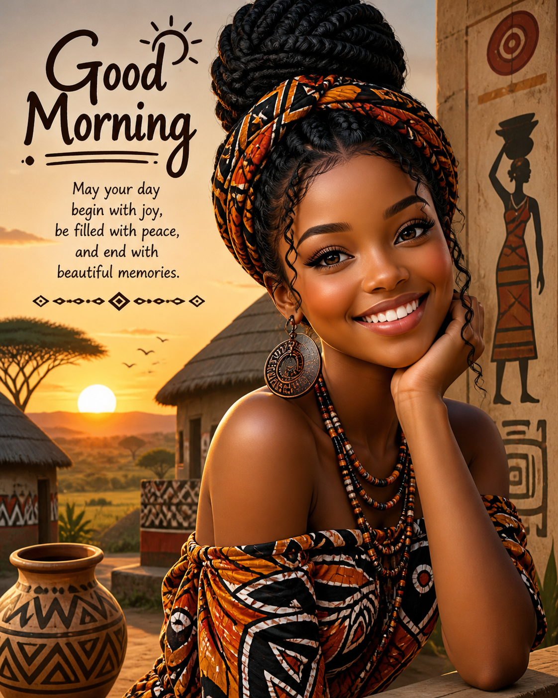Good morning ๐
Like the African sunrise, may your beauty shine with grace, your path open with favo...