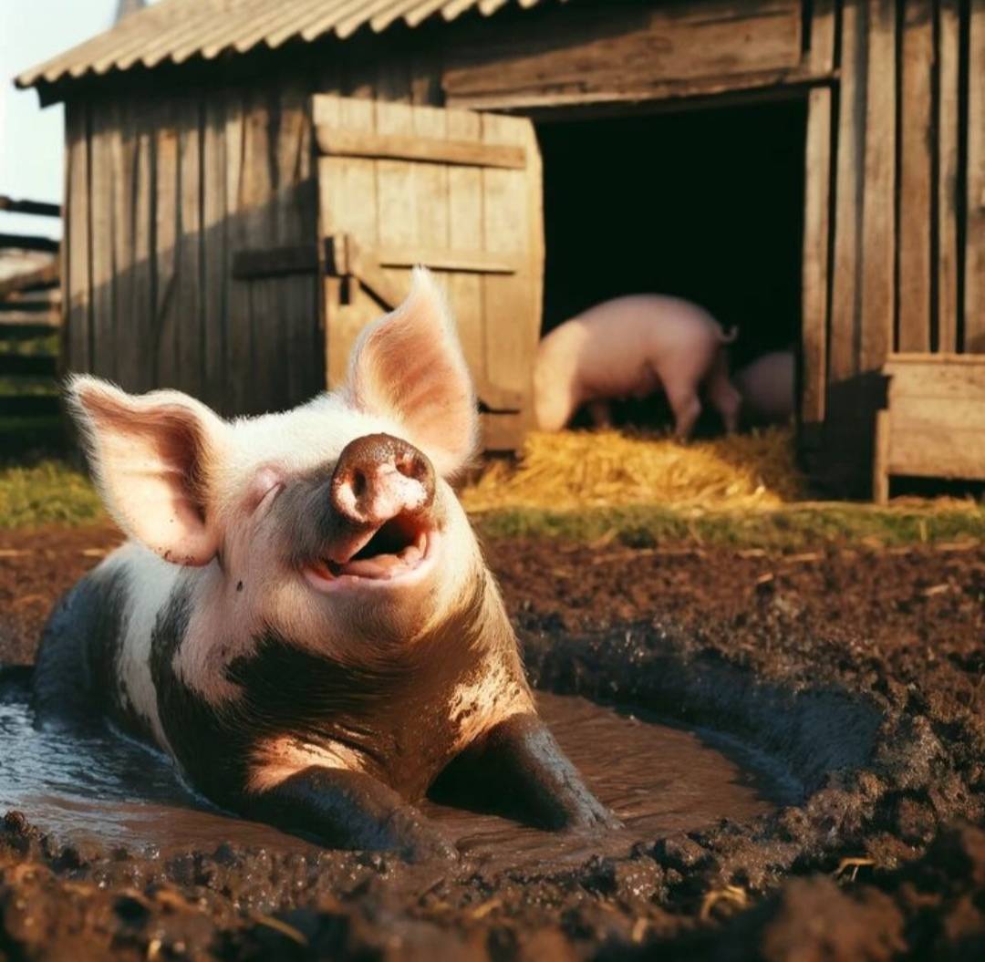 A PIGS SECRET:
Do you know that pigs sweat glands are limited and not very effective for cooling....