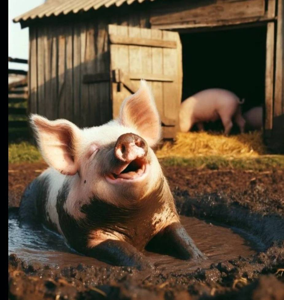A PIGS SECRET:
Do you know that pigs sweat glands are limited and not very effective for cooling....
