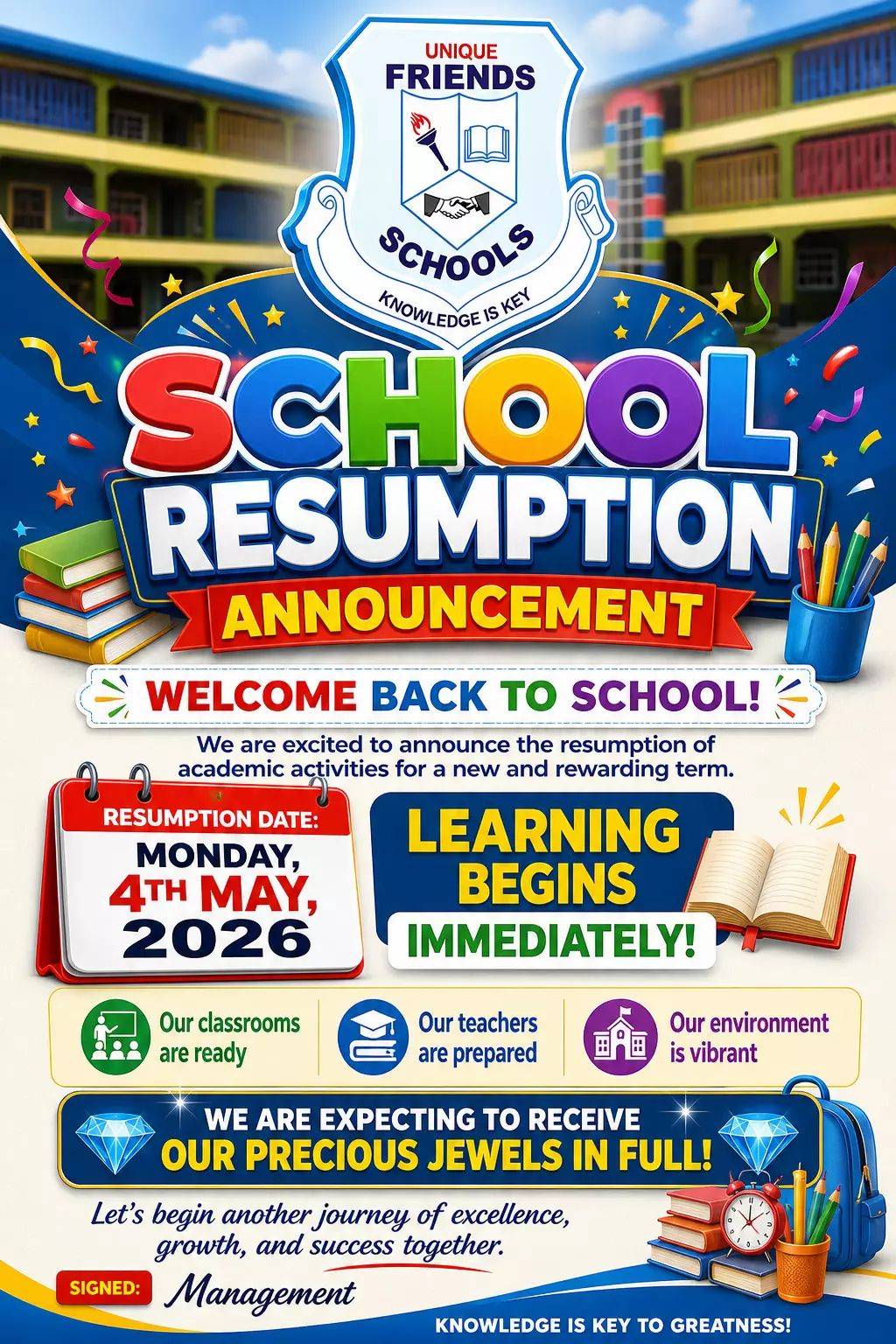 Post by Unique Friends Schools