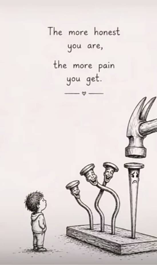 The more honest you are 
The more pains you get