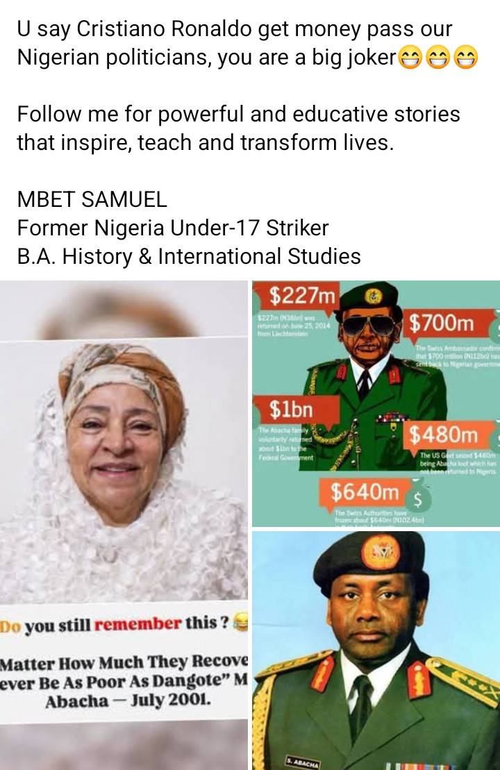 who say footballers rich pass naija politicians?