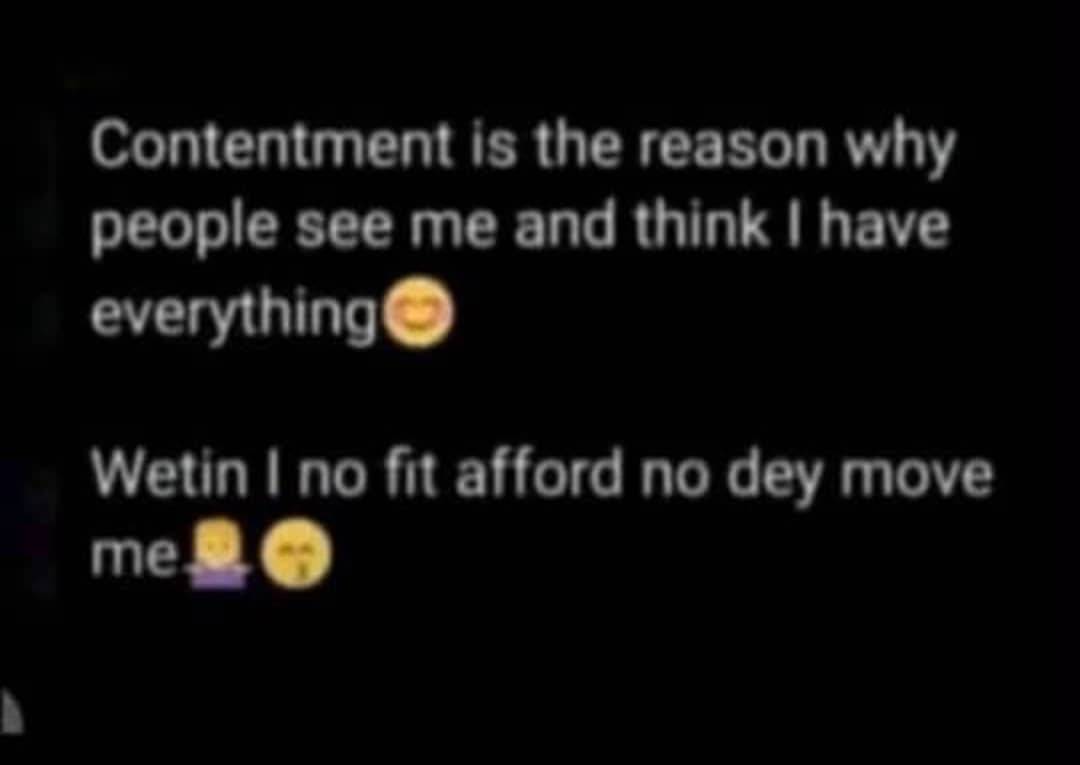 be contented