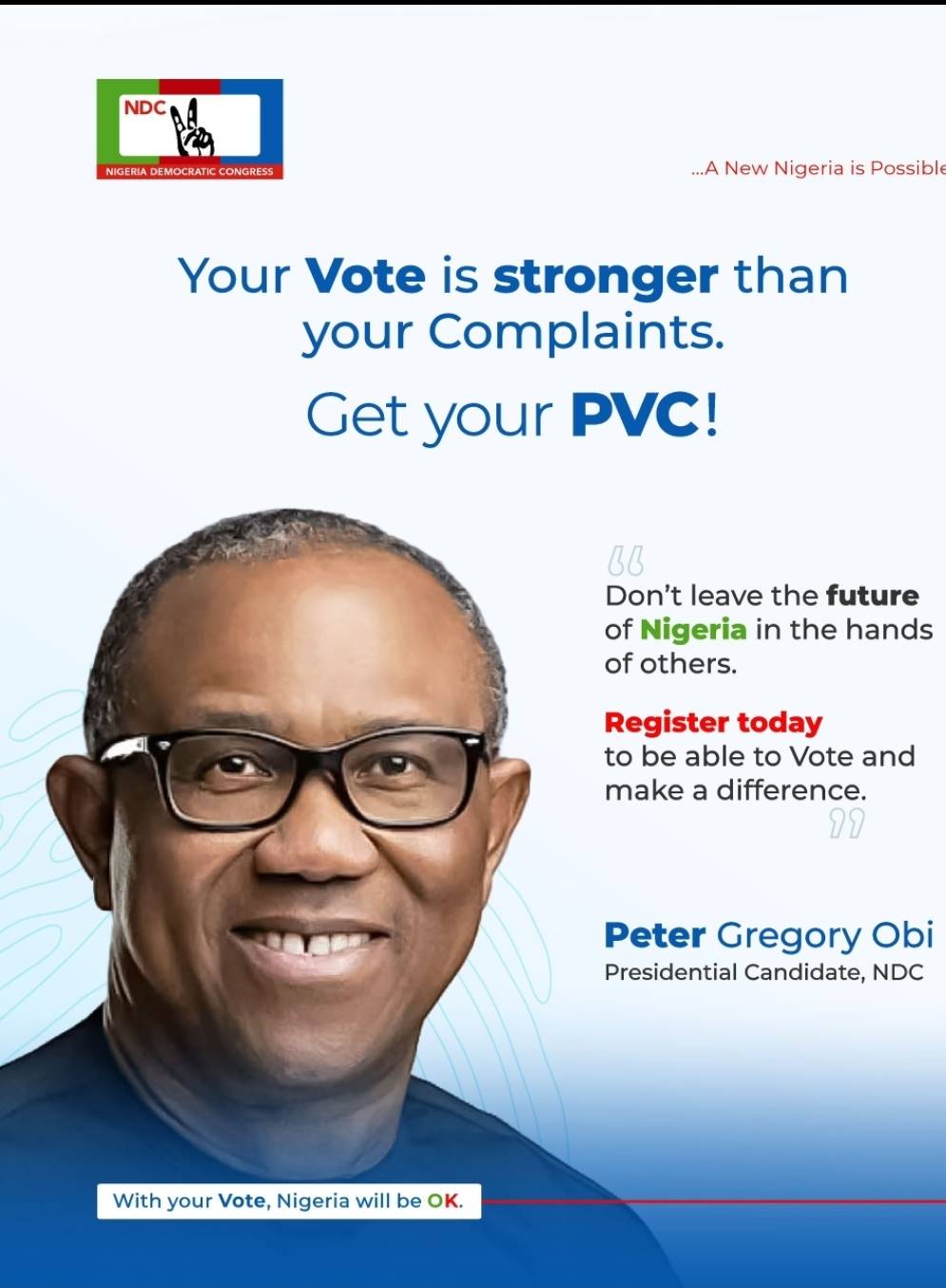 Your weapon to achieving your desired country is your PVC (Permanent Voters Card). You must be inten...