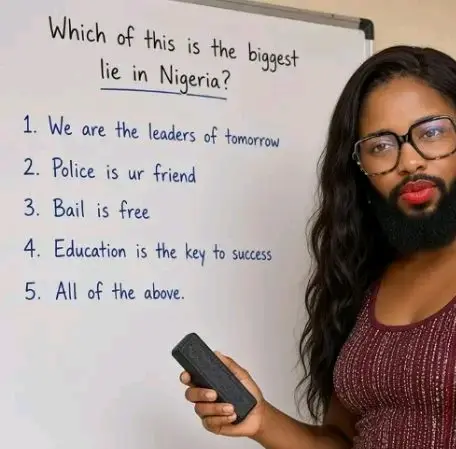 Which is the biggest lie in Nigeria?? 😂😂
If you are in exam hall, which one would you pick?