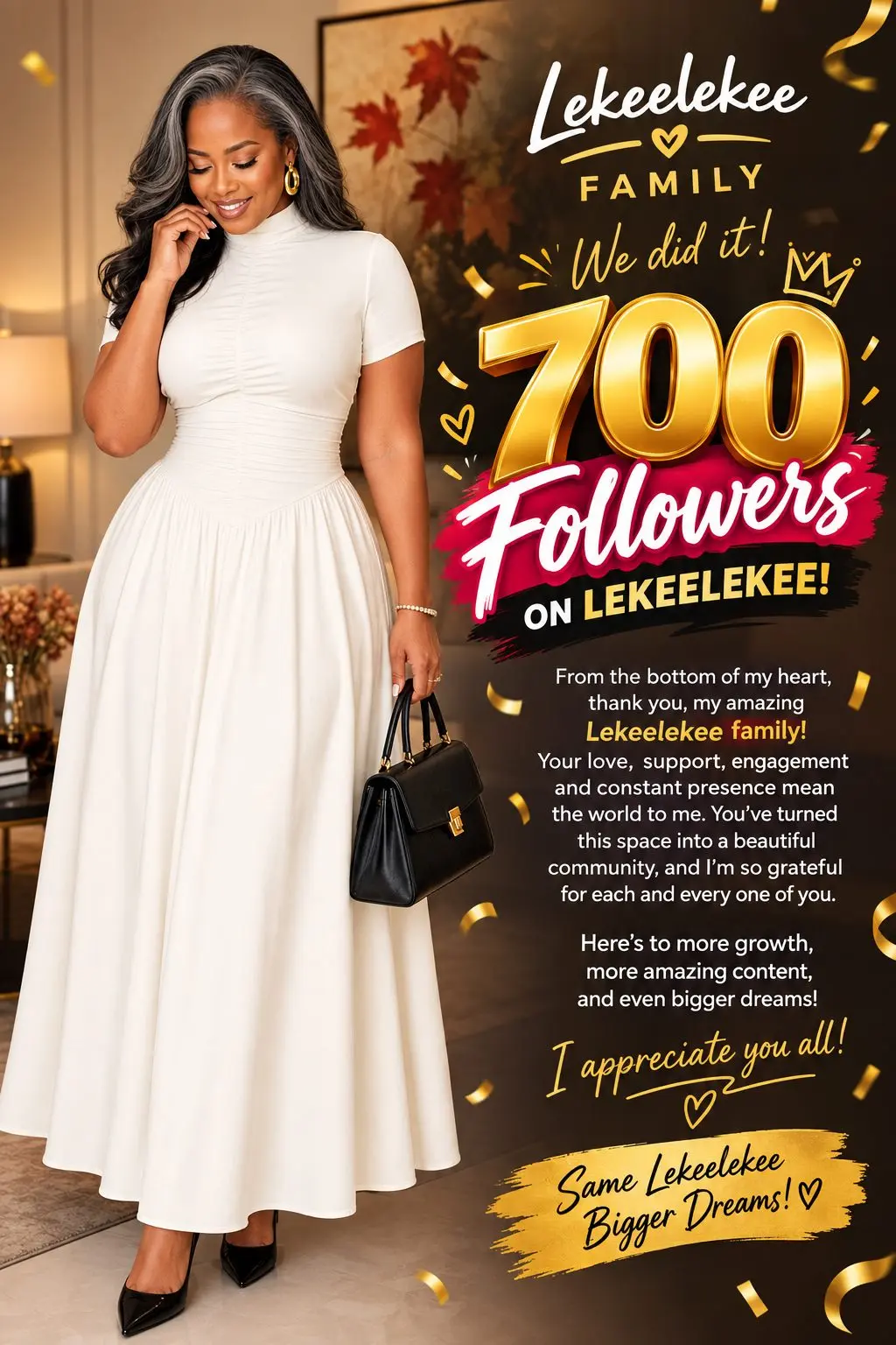 β¨ 700 Strong on Lekeelekee! β¨
700 followers, 700 reasons to be grateful. π₯
Thank you for every fo...