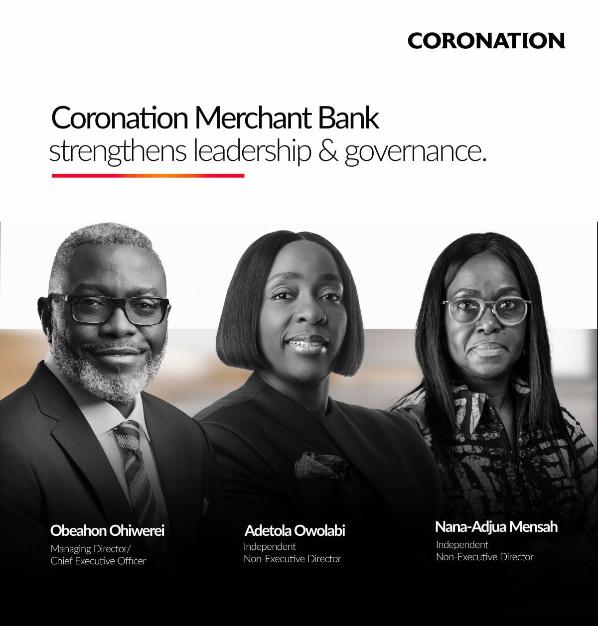 Coronation Merchant Bank has named Obeahon Ohiwerei as its new Managing Director and CEO, following...