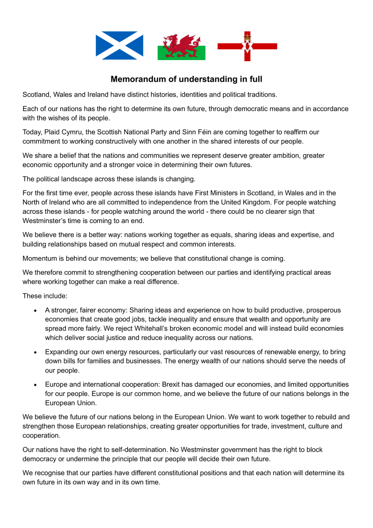 ๐จ NEW: The leaders of Scotland, Wales and Northern Ireland say the future of their nations "belongs...