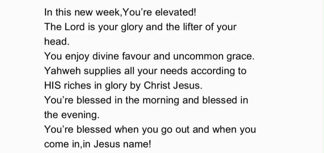 Good morning Everybody
May our weekly be beautiful and fruitful... Amen