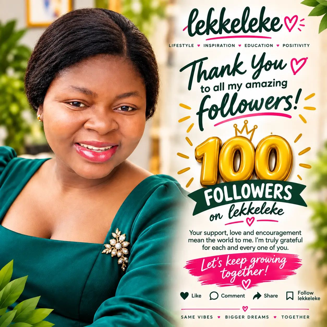 Thank you my Amazing family.
We did it.
100 followers in 9 days
Omoh I am grateful oooo
Thank you....