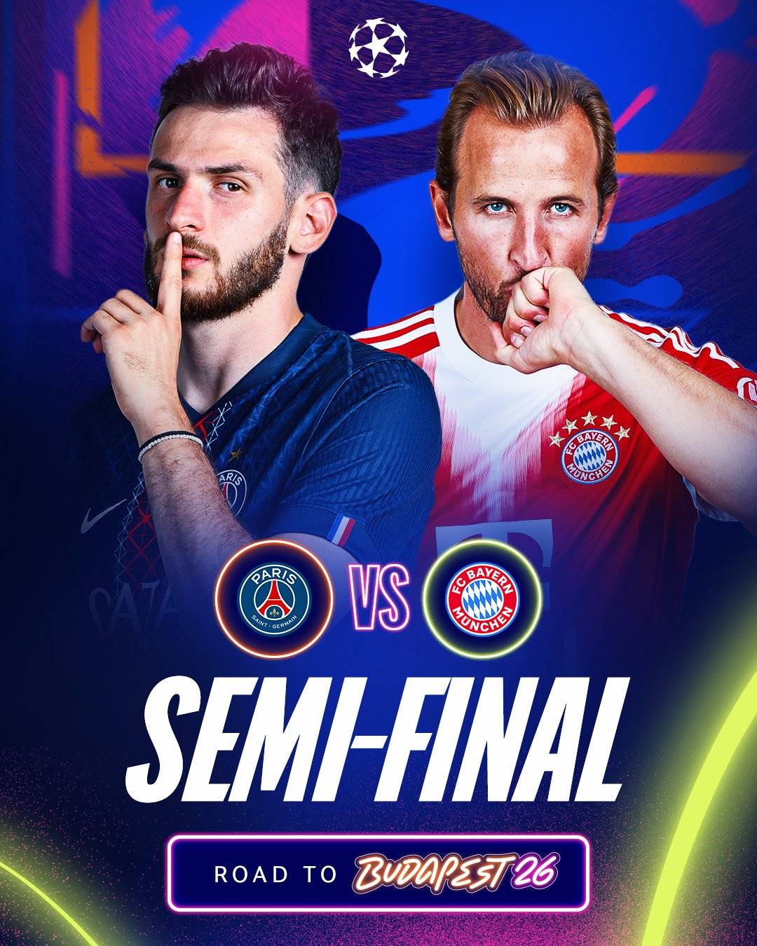 Paris Saint-Germain🇫🇷, the current #ChampionsLeague title holders, will face the six-time winners Ba...
