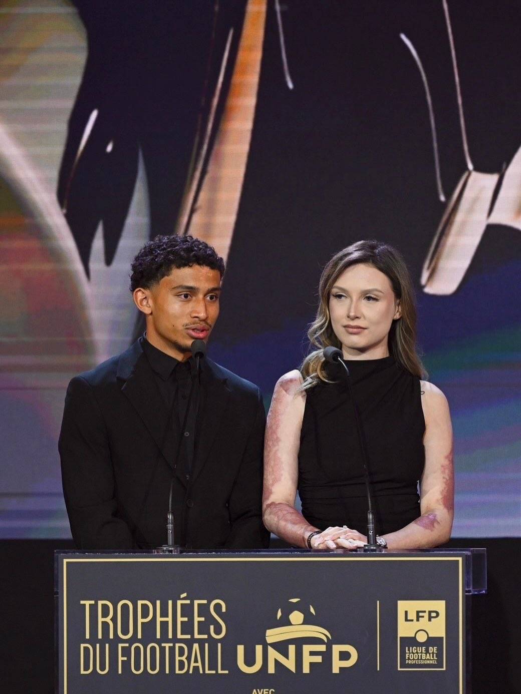 FC Metz player Tahirys Dos Santos and his girlfriend Coline made their first public appearance since...